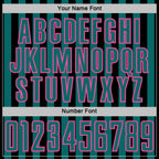 Custom Black Teal-Pink Stripe Sports Sublimation Soccer Uniform Jersey