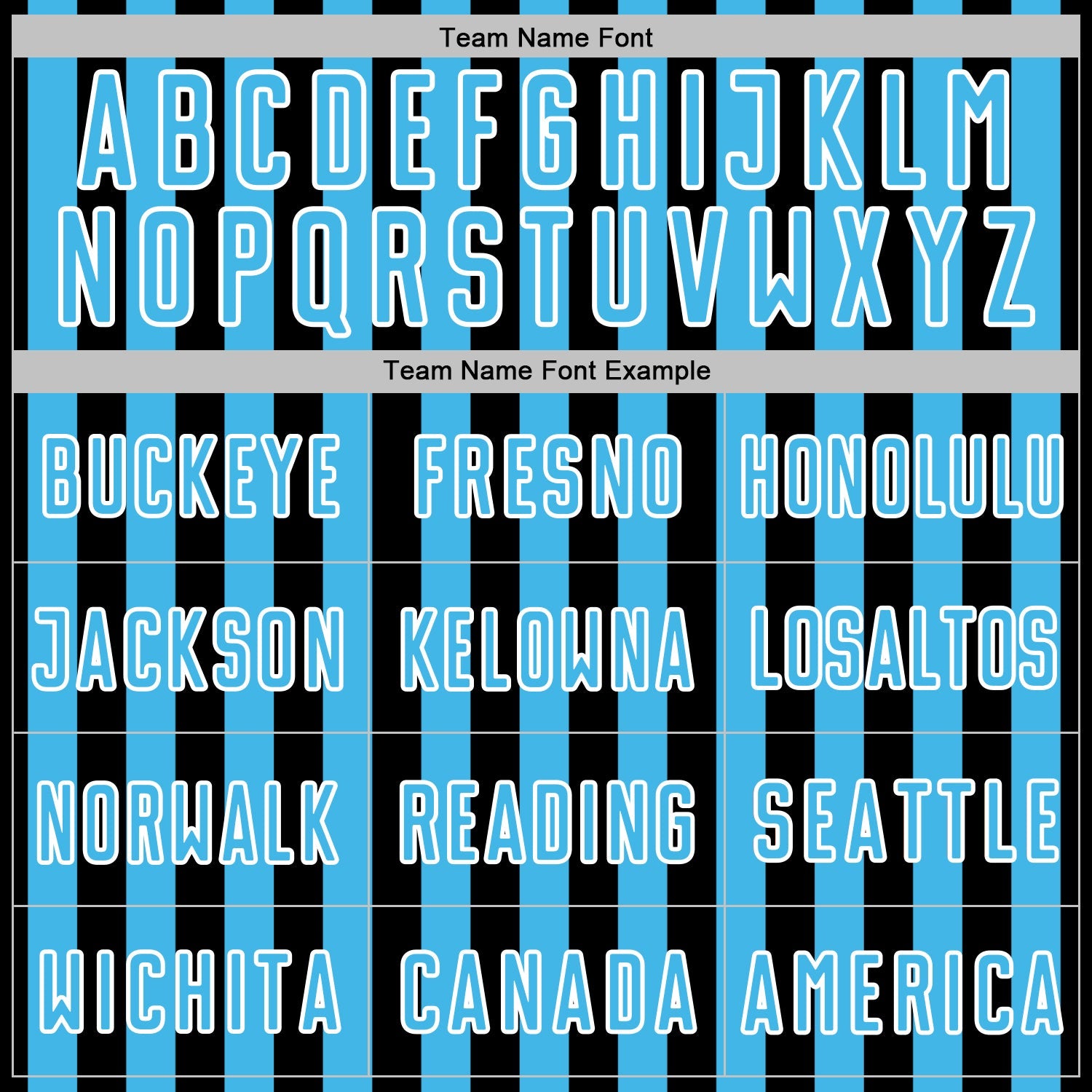 Custom Black Sky Blue-White Stripe Sports Sublimation Soccer Uniform Jersey