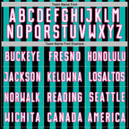 Custom Black White Aqua-Pink Stripe Sports Sublimation Soccer Uniform Jersey