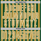 Custom Green Old Gold-White Stripe Sports Sublimation Soccer Uniform Jersey