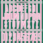 Custom Kelly Green Light Pink-White Stripe Sports Sublimation Soccer Uniform Jersey