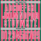 Custom Kelly Green Neon Pink-White Stripe Sports Sublimation Soccer Uniform Jersey