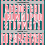 Custom Teal Medium Pink-White Stripe Sports Sublimation Soccer Uniform Jersey