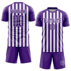 Custom Purple White Stripe Sports Sublimation Soccer Uniform Jersey