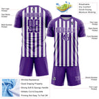 Custom Purple White Stripe Sports Sublimation Soccer Uniform Jersey