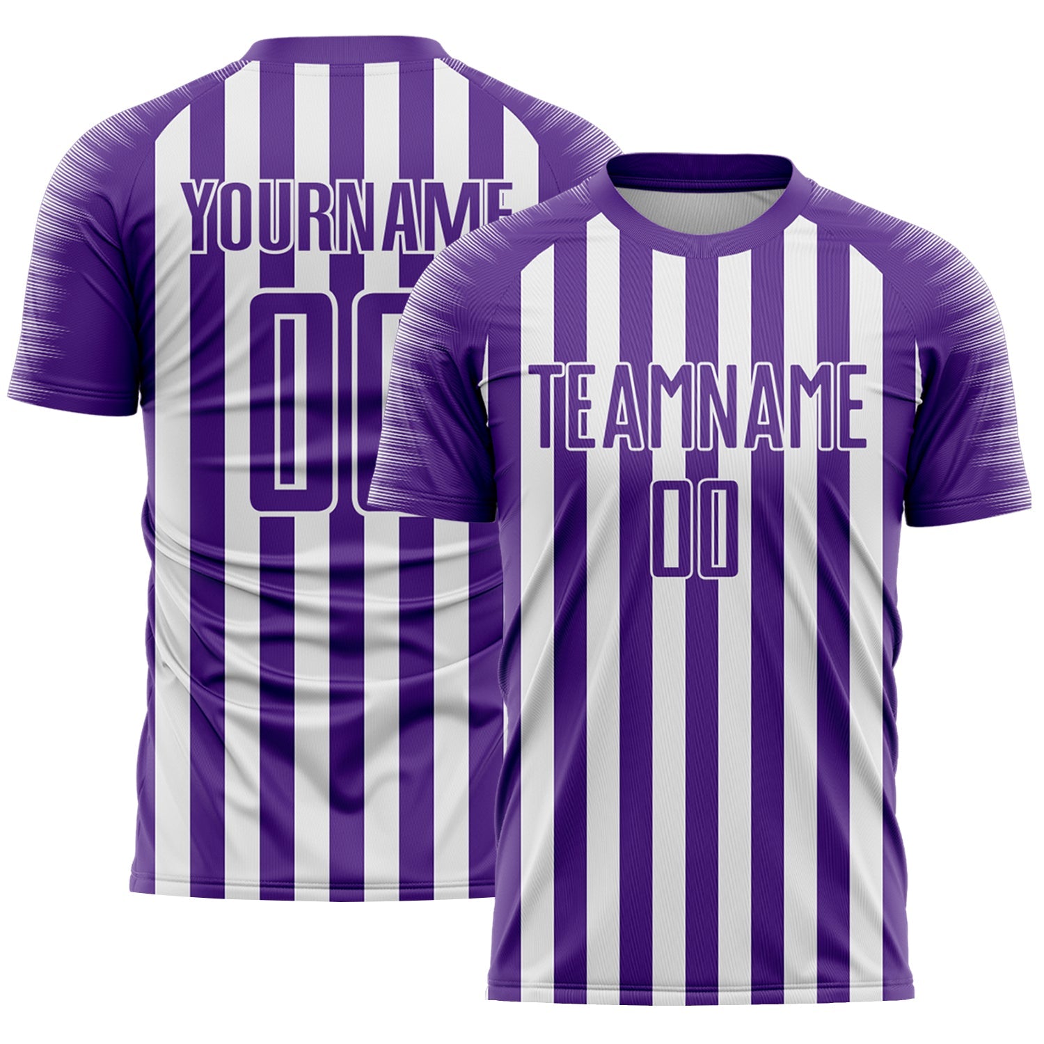 Custom Purple White Stripe Sports Sublimation Soccer Uniform Jersey