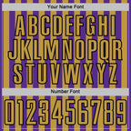 Custom Purple Old Gold-Black Stripe Sports Sublimation Soccer Uniform Jersey