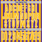 Custom Purple Gold-White Stripe Sports Sublimation Soccer Uniform Jersey