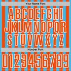 Custom Sky Blue Orange-White Stripe Sports Sublimation Soccer Uniform Jersey