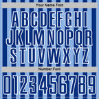 Custom Light Blue Royal-White Stripe Sports Sublimation Soccer Uniform Jersey