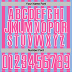 Custom Light Blue Pink-White Stripe Sports Sublimation Soccer Uniform Jersey