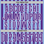 Custom Light Blue Purple-White Stripe Sports Sublimation Soccer Uniform Jersey