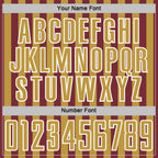 Custom Burgundy Old Gold-White Stripe Sports Sublimation Soccer Uniform Jersey