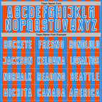 Custom Powder Blue Orange-White Stripe Sports Sublimation Soccer Uniform Jersey