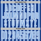 Custom Royal Light Blue-White Stripe Sports Sublimation Soccer Uniform Jersey