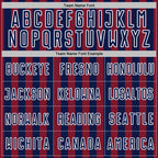 Custom Crimson Navy-White Stripe Sports Sublimation Soccer Uniform Jersey