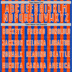 Custom Thunder Blue Orange-White Stripe Sports Sublimation Soccer Uniform Jersey