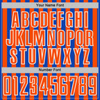 Custom Thunder Blue Orange-White Stripe Sports Sublimation Soccer Uniform Jersey