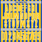 Custom Thunder Blue Yellow-White Stripe Sports Sublimation Soccer Uniform Jersey