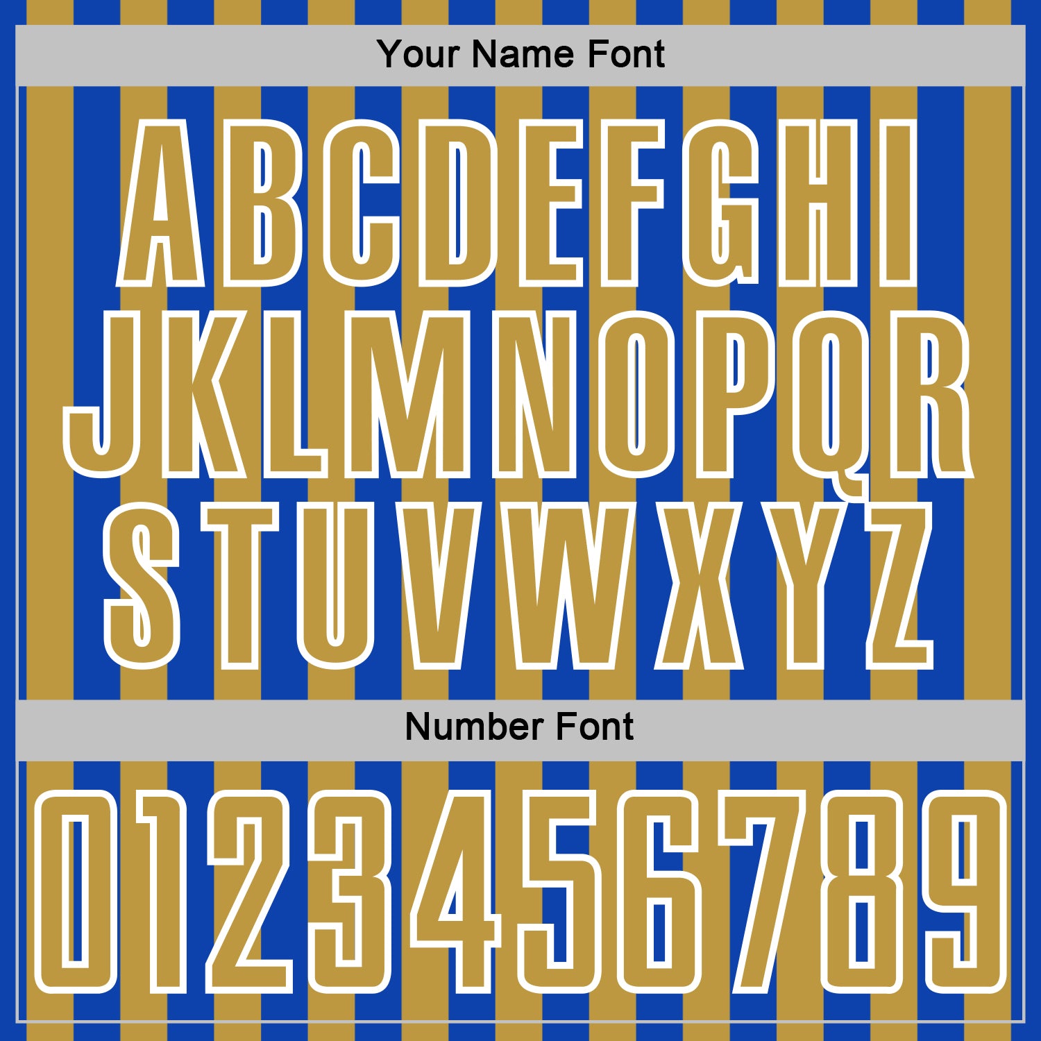 Custom Thunder Blue Old Gold-White Stripe Sports Sublimation Soccer Uniform Jersey