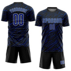 Custom Black Royal-White Line Sports Sublimation Soccer Uniform Jersey