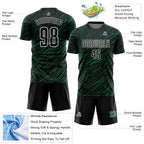 Custom Black Kelly Green-White Line Sports Sublimation Soccer Uniform Jersey