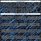 Custom Black Powder Blue-White Line Sports Sublimation Soccer Uniform Jersey