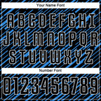 Custom Black Powder Blue-White Line Sports Sublimation Soccer Uniform Jersey