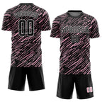 Custom Black Light Pink-White Line Sports Sublimation Soccer Uniform Jersey