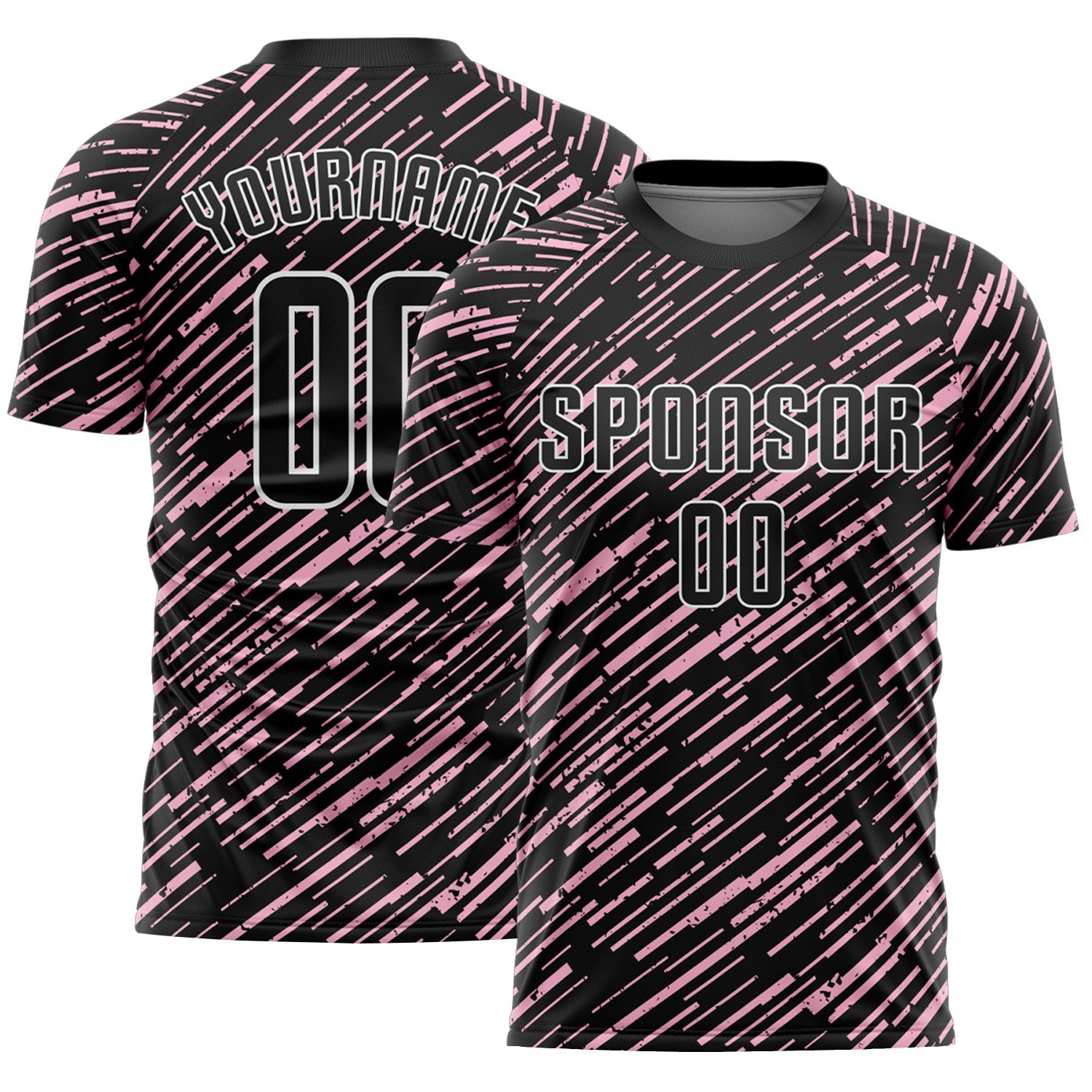 Custom Black Light Pink-White Line Sports Sublimation Soccer Uniform Jersey