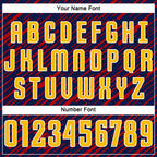 Custom Navy Gold Red-White Line Sports Sublimation Soccer Uniform Jersey