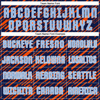 Custom Navy Light Blue Orange-White Line Sports Sublimation Soccer Uniform Jersey