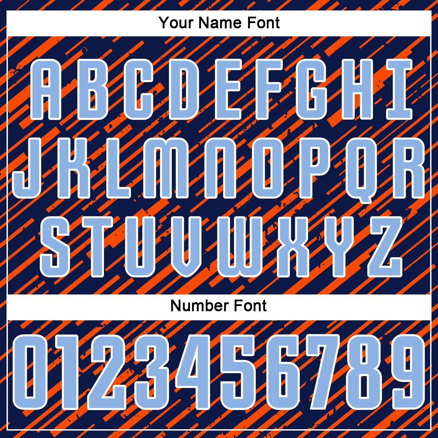 Custom Navy Light Blue Orange-White Line Sports Sublimation Soccer Uniform Jersey