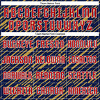 Custom Navy Red Old Gold-White Line Sports Sublimation Soccer Uniform Jersey