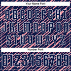 Custom Navy Medium Pink-White Line Sports Sublimation Soccer Uniform Jersey