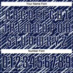 Custom Navy Silver-White Line Sports Sublimation Soccer Uniform Jersey