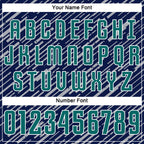 Custom Navy Teal Gray-White Line Sports Sublimation Soccer Uniform Jersey