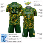 Custom Green Yellow-White Line Sports Sublimation Soccer Uniform Jersey