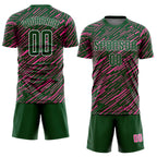 Custom Green Pink-White Line Sports Sublimation Soccer Uniform Jersey