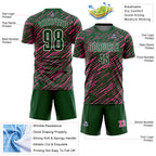 Custom Green Pink-White Line Sports Sublimation Soccer Uniform Jersey