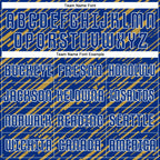 Custom Royal Old Gold-White Line Sports Sublimation Soccer Uniform Jersey