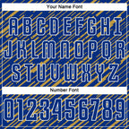 Custom Royal Old Gold-White Line Sports Sublimation Soccer Uniform Jersey