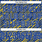 Custom Royal Yellow-White Line Sports Sublimation Soccer Uniform Jersey