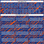 Custom Royal Orange-White Line Sports Sublimation Soccer Uniform Jersey