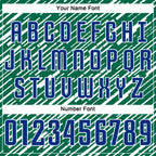 Custom Kelly Green Royal-White Line Sports Sublimation Soccer Uniform Jersey