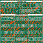 Custom Kelly Green Orange-White Line Sports Sublimation Soccer Uniform Jersey