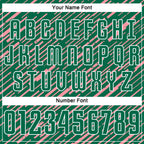 Custom Kelly Green Medium Pink-White Line Sports Sublimation Soccer Uniform Jersey