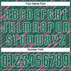 Custom Kelly Green Pink-White Line Sports Sublimation Soccer Uniform Jersey