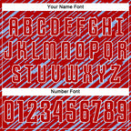 Custom Red Light Blue-White Line Sports Sublimation Soccer Uniform Jersey