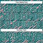 Custom Teal Medium Pink-White Line Sports Sublimation Soccer Uniform Jersey